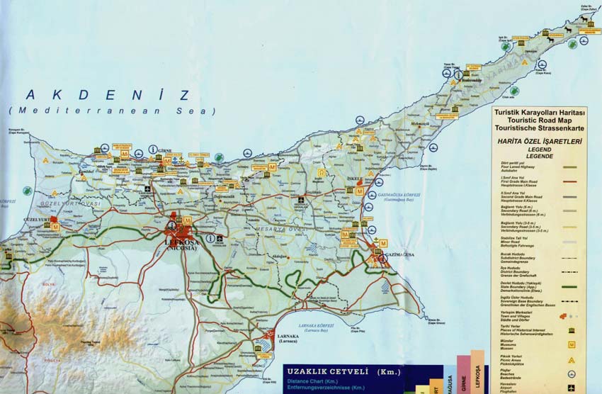 Road Map of North Cyprus